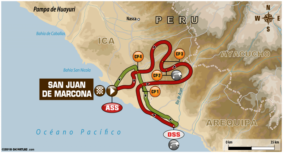 Dakar 2018 - 4. etapa - mapa trasy