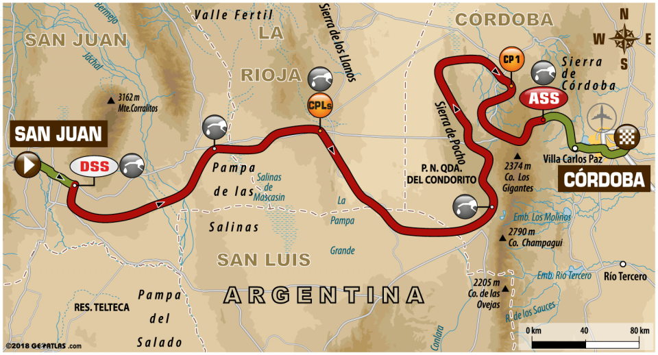 Dakar 2018 - 13. etapa - mapa