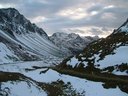 Zasnežená severná scenéria Albulapassu, pôsobí skoro tak studeno ako tam aj vtedy bolo