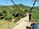 Lanový most cez rieku Song Bang - severný Vietnam