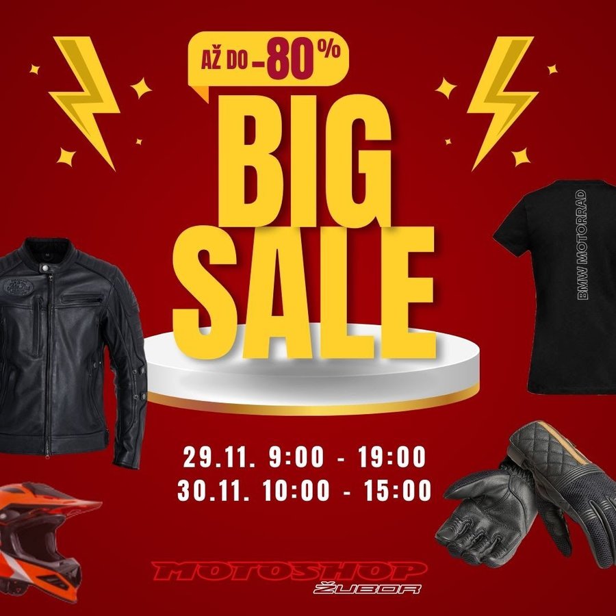 BIG SALE vol. 3.0 v Motoshop Žubor - zľavy až do 80 %