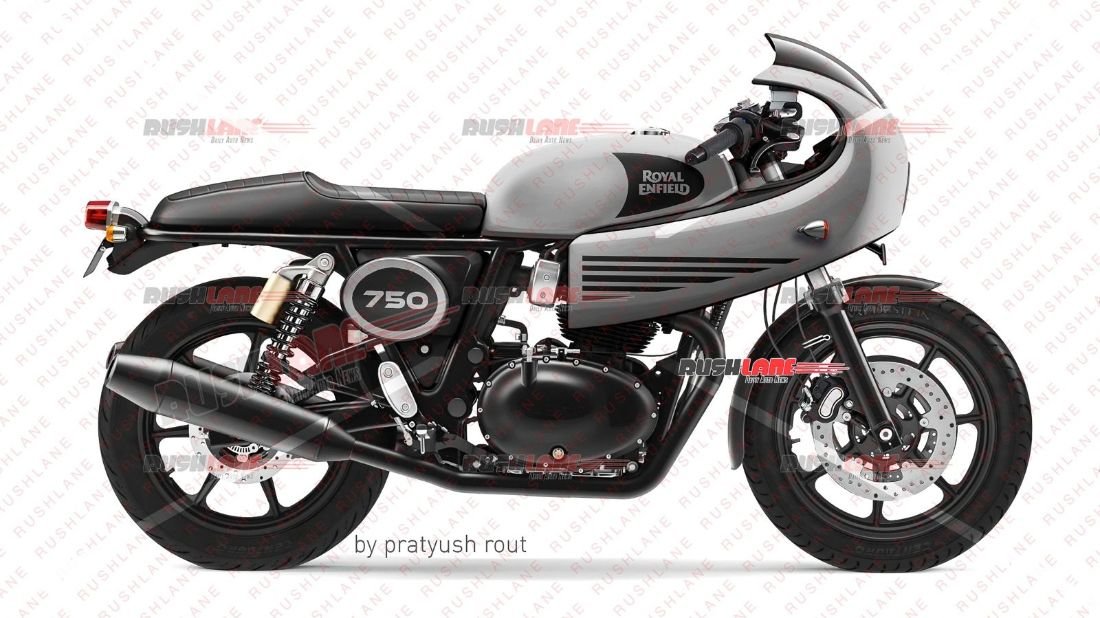 Royal Enfield GT 750 render od Pratyush Raut pre rushlane.com