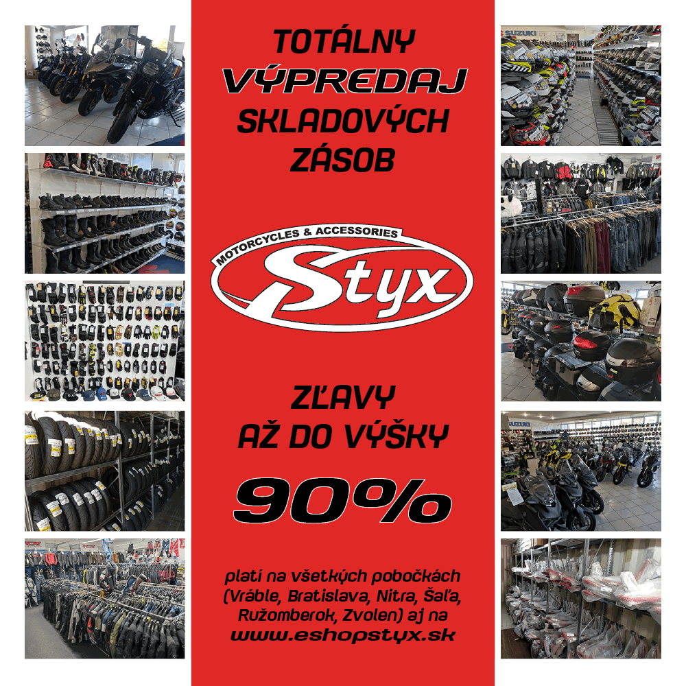 Totálny výredaj skladových zásob v STYX začíina