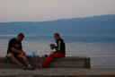 Ohridské jazero a na druhom brehu Macedónsko
