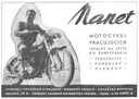 Dobová reklama na motocykel Manet 90, časopis AutoMoto, Máj 1945
