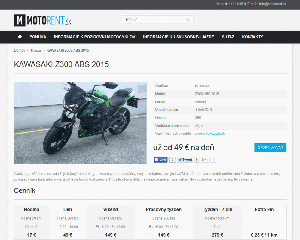 Motorent.sk - malý motocykel už od 49 EUR na deň