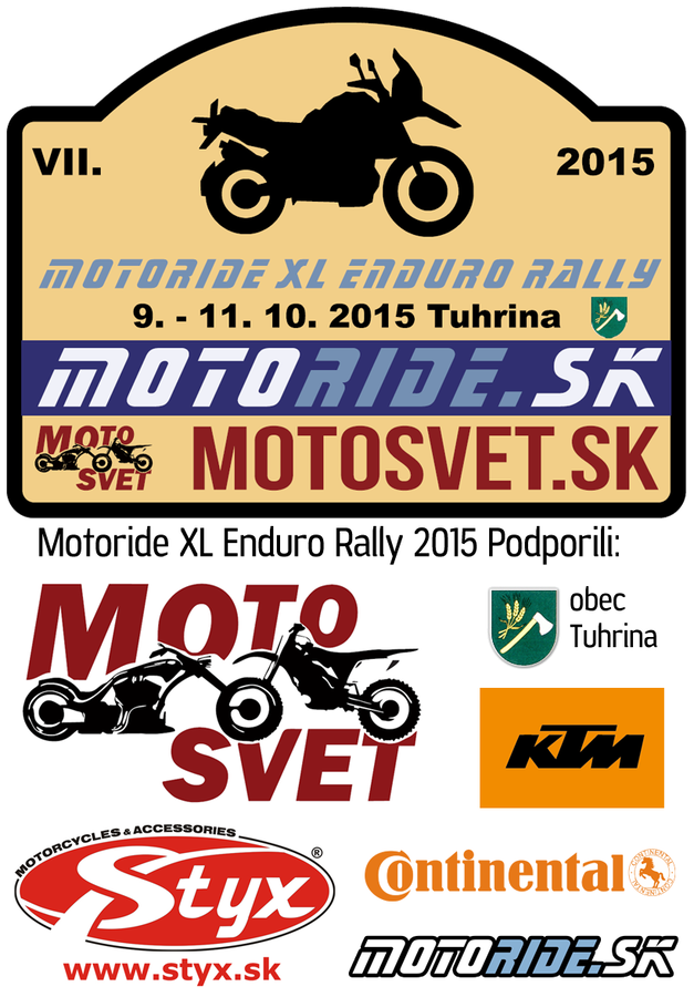 Motoride XL Enduro Rally 2015 podporili