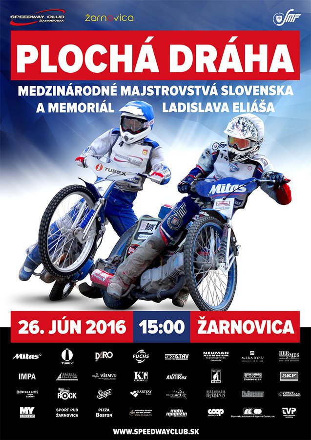 Pozvánka: Medzinárodné majstrovstvá Slovenskej republiky na plochej dráhe 2016