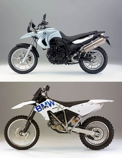  BMW F 650GS (hore) a BMW G 450X