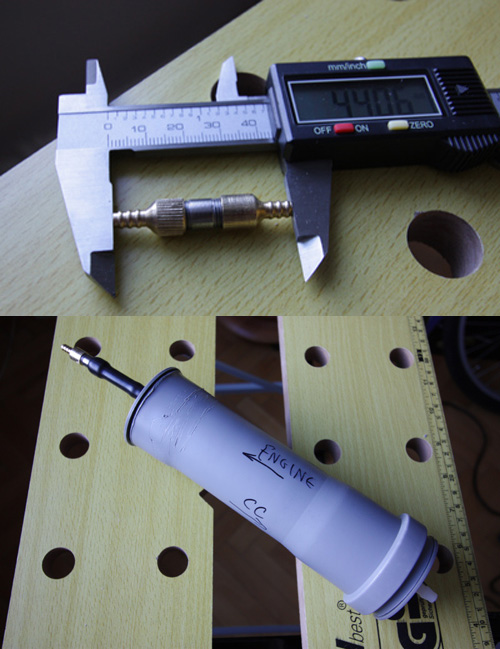  Obr. č. 3: Detail jednosmerného ventilu, dole Obr. č. 4: Detail podtlakovej nádobky