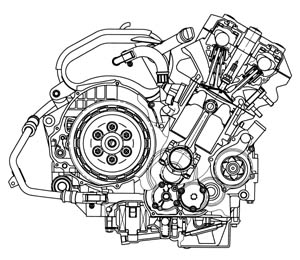  Radový dvojvalcový motor (Yamaha TDM900)