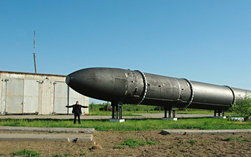  Raketové múzeum Pervomajsk. Medzikontinentálna balistická raketa SS Satan.